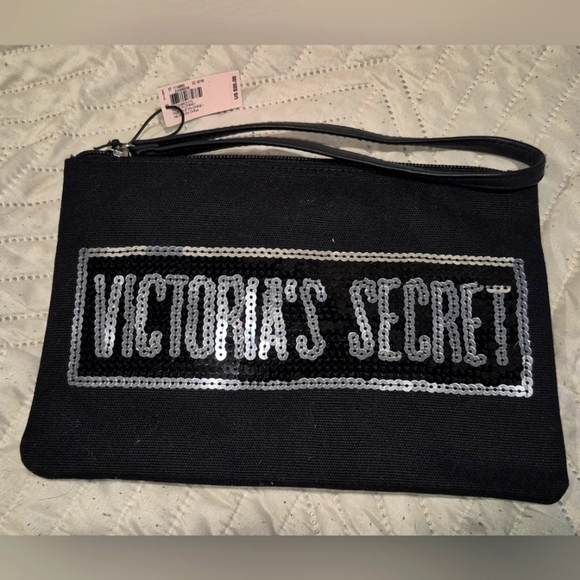 Victoria's Secret Black Clutch with Silver Sequins - Picture 1 of 3
